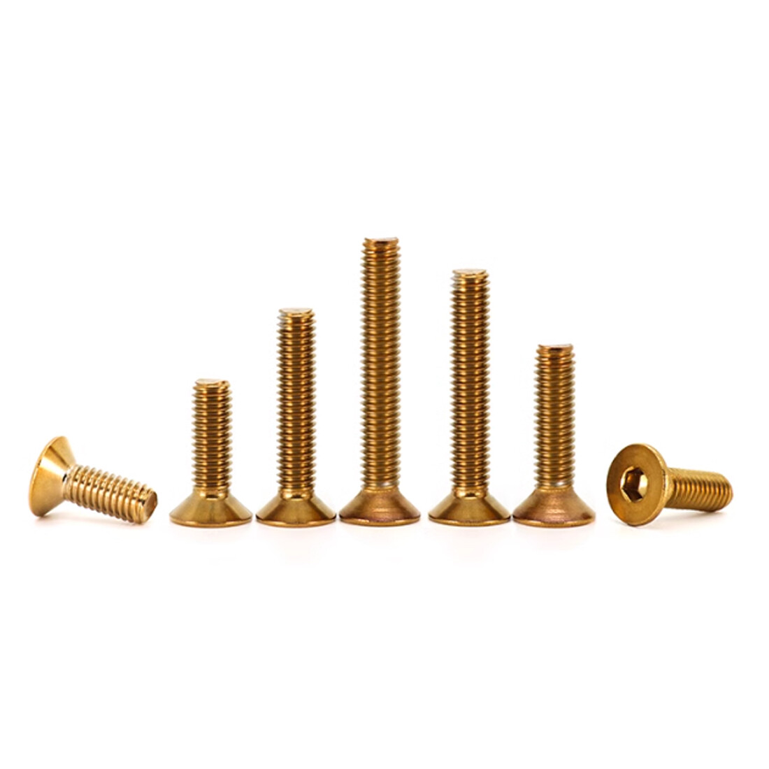 M4 M5 M6 M8 Ti Plating Gold Flat/Countersunk Head Socket Cap Screw Allen Bolts