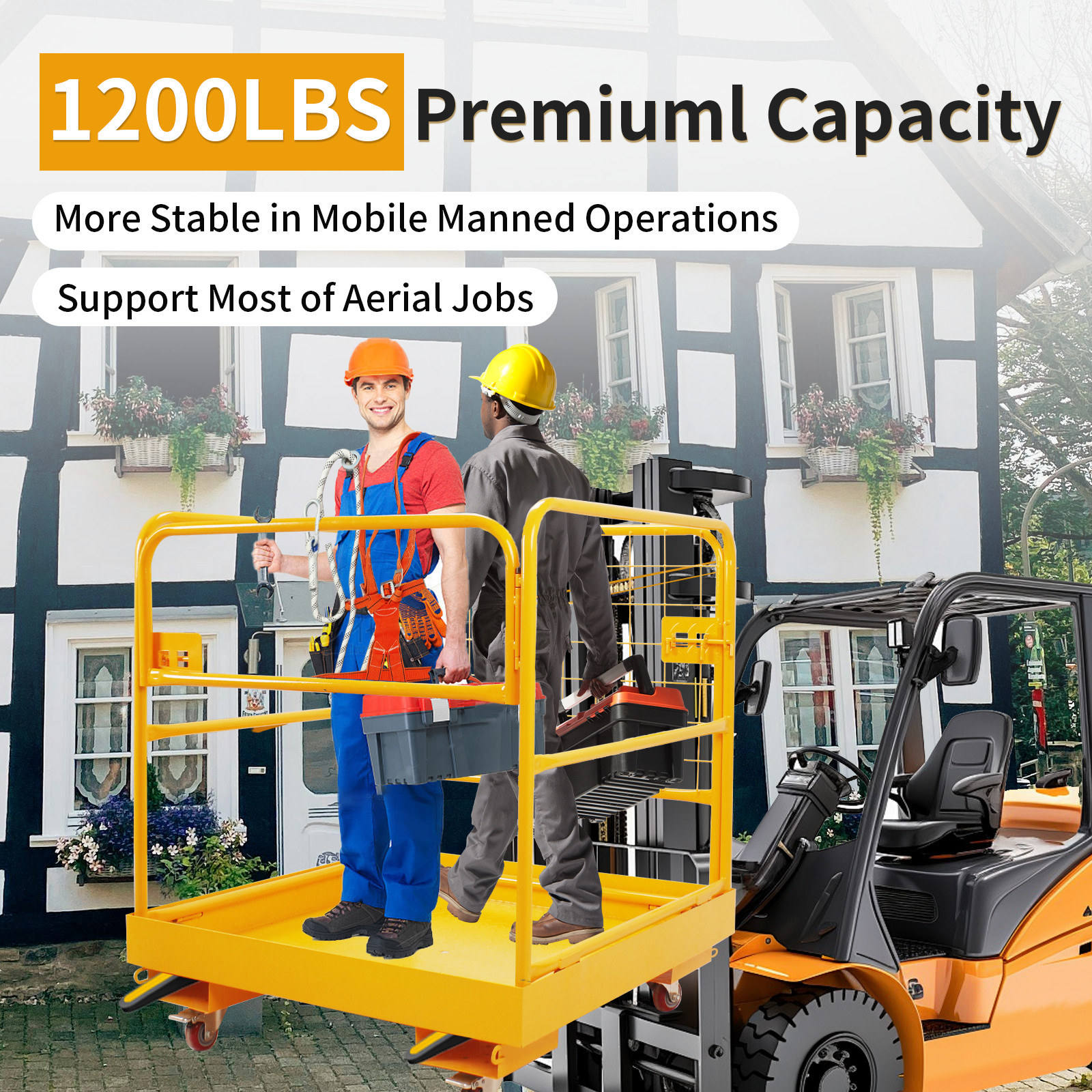 36x36in Forklift Safety Cage1200lbs Work Platform,Aerial Basket,Safety Cage Bask