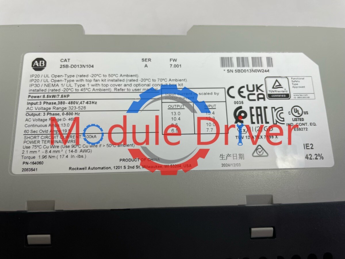 NEW Allen-Bradley 25B-D013N104 PowerFlex 525 5.5kW 7.5Hp AC Drive