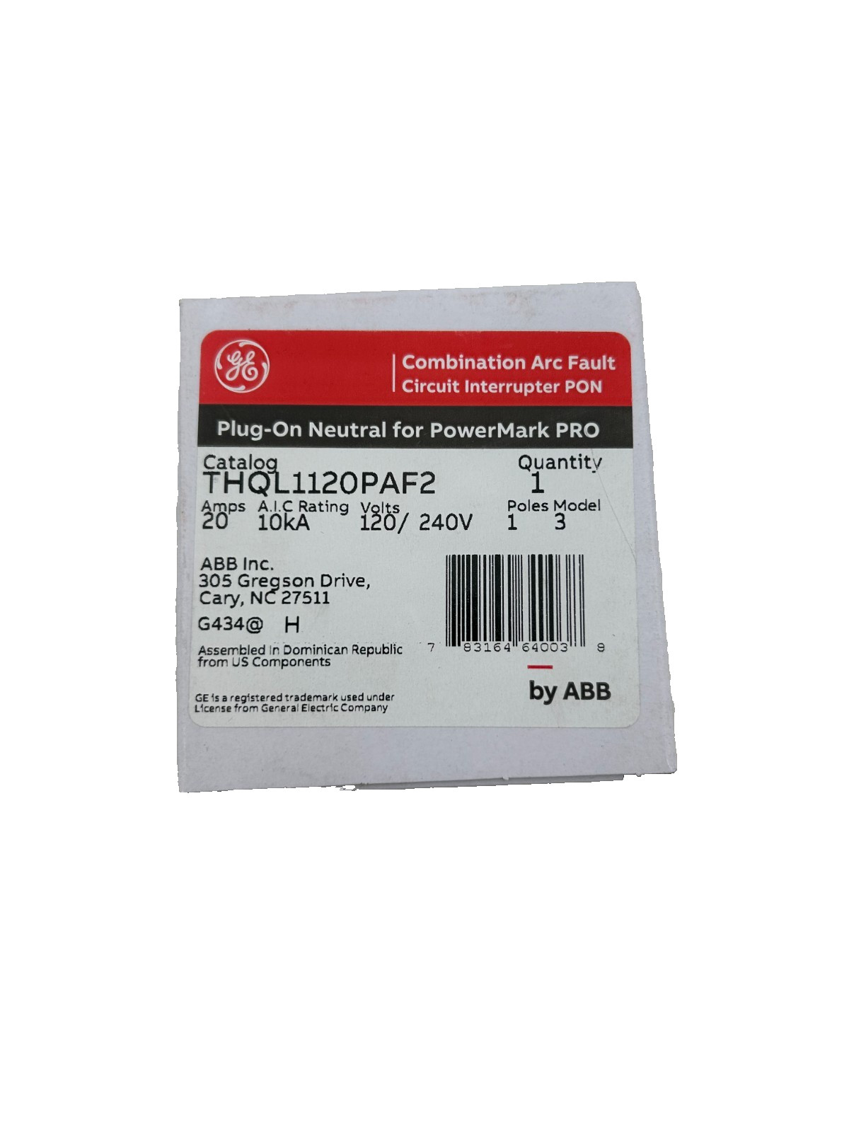 (10) New GE THQL1120PAF2 Arc Fault Circuit Breaker AFCI 20A 1-Pole 120/240V