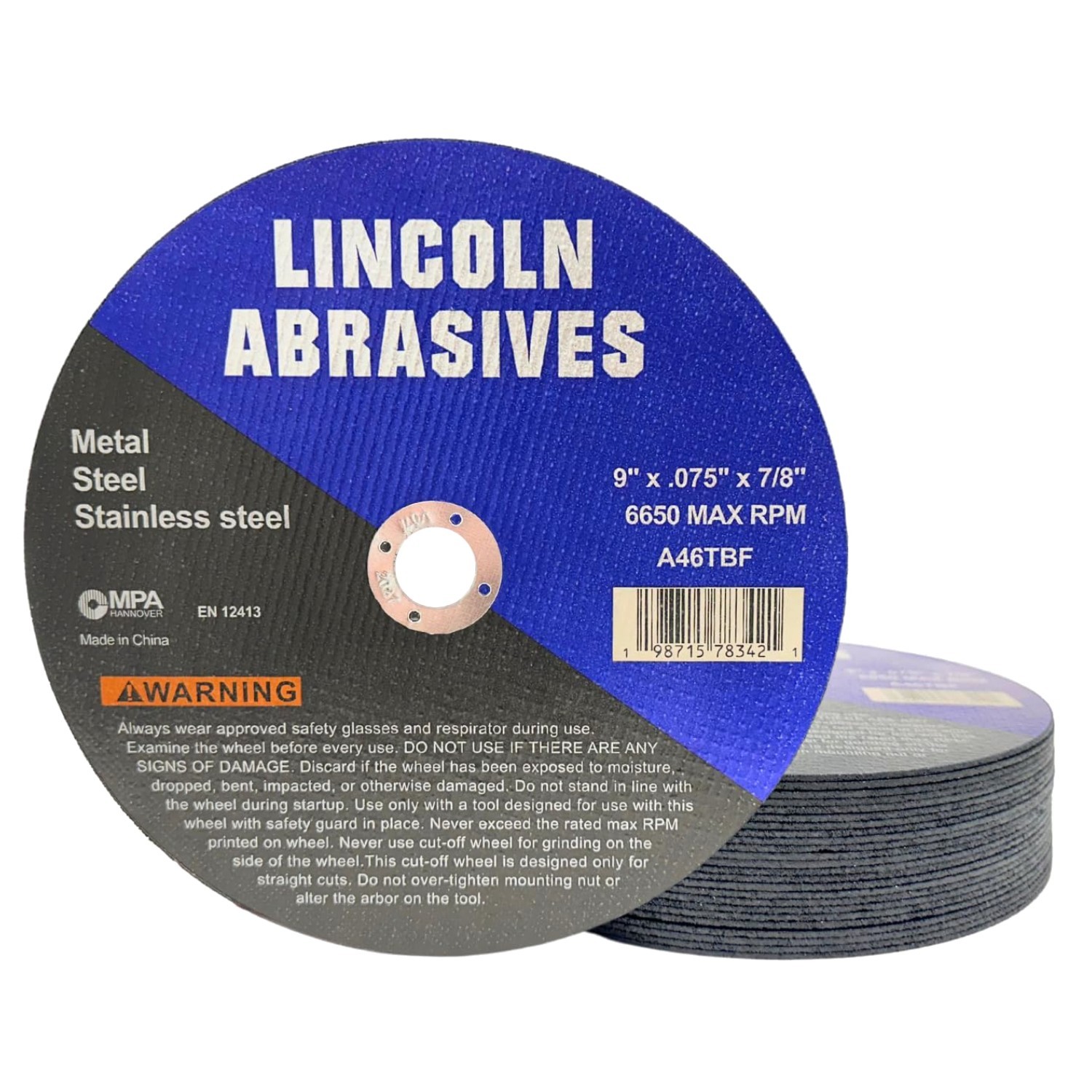 25-Pack 9″ Cut-Off Wheels – Metal & Stainless Steel