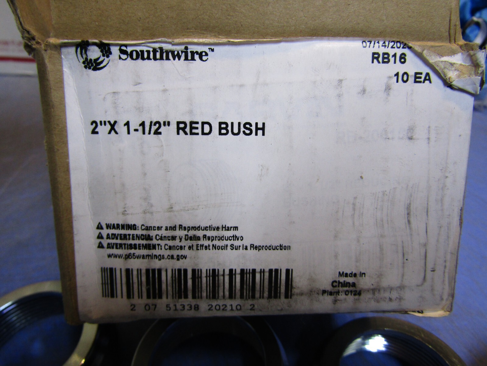 10 – Southwire Garvin 2 x 1-1/2 Reducing Bushing RB16, RB-200150 Steel. NEW in