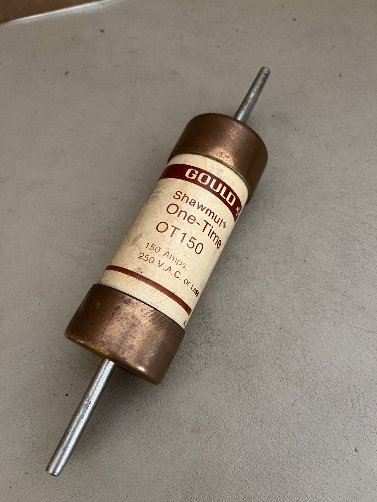 Gould Shawmut OT150 Amp One-Time Fuse 250 Volts-Tested