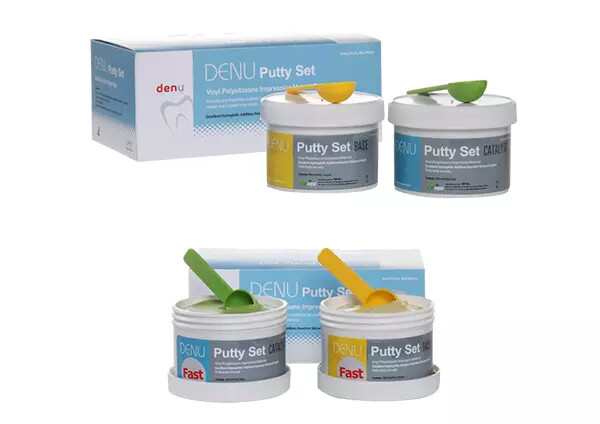 HDI Denu Vinyl Polysiloxane Impression Material Putty Fast Set base + catalyst