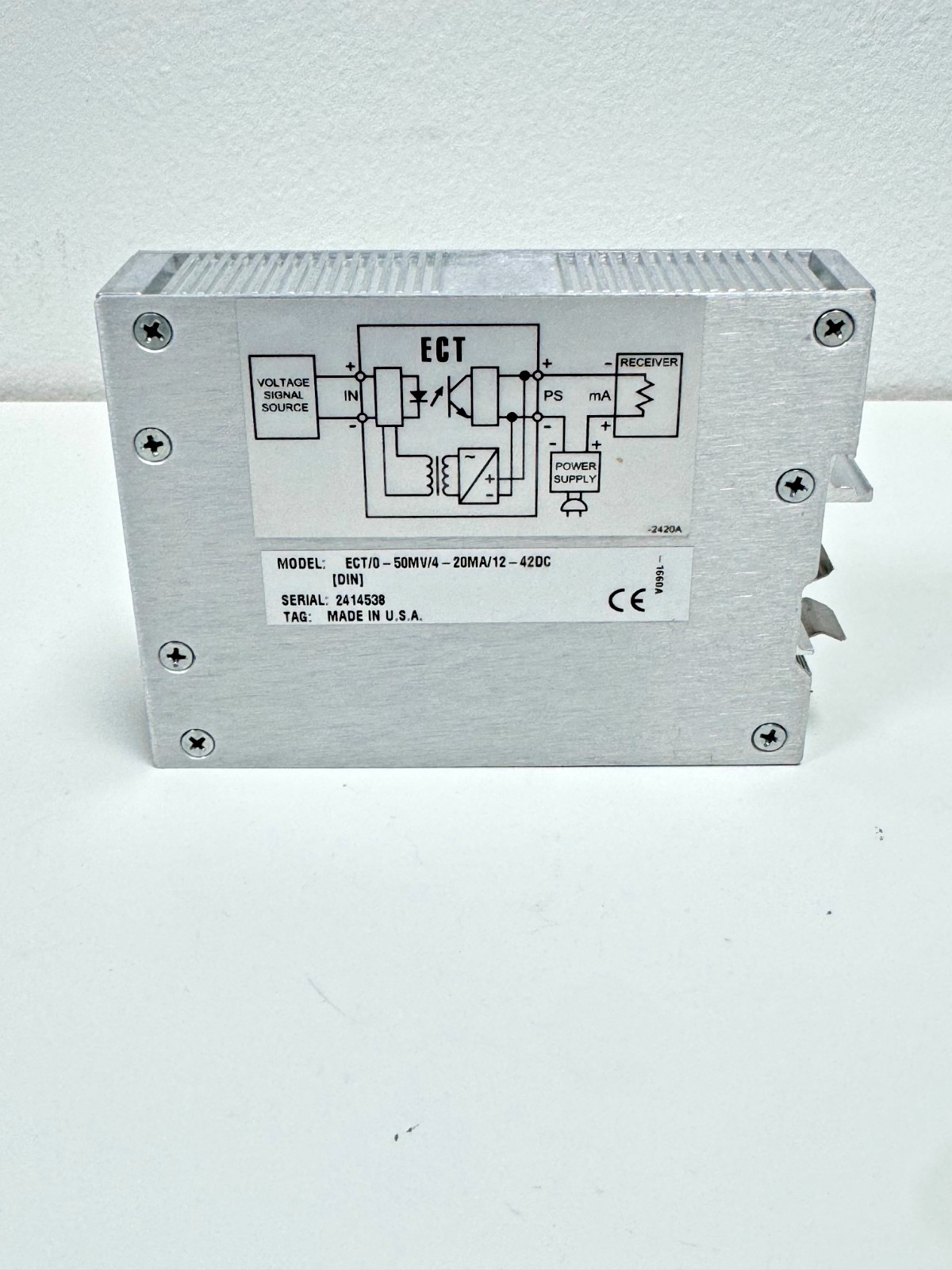 Moore Industries ECT/0-50MV/4-20MA/12-42DC Signal Isolator Converter DIN Rail