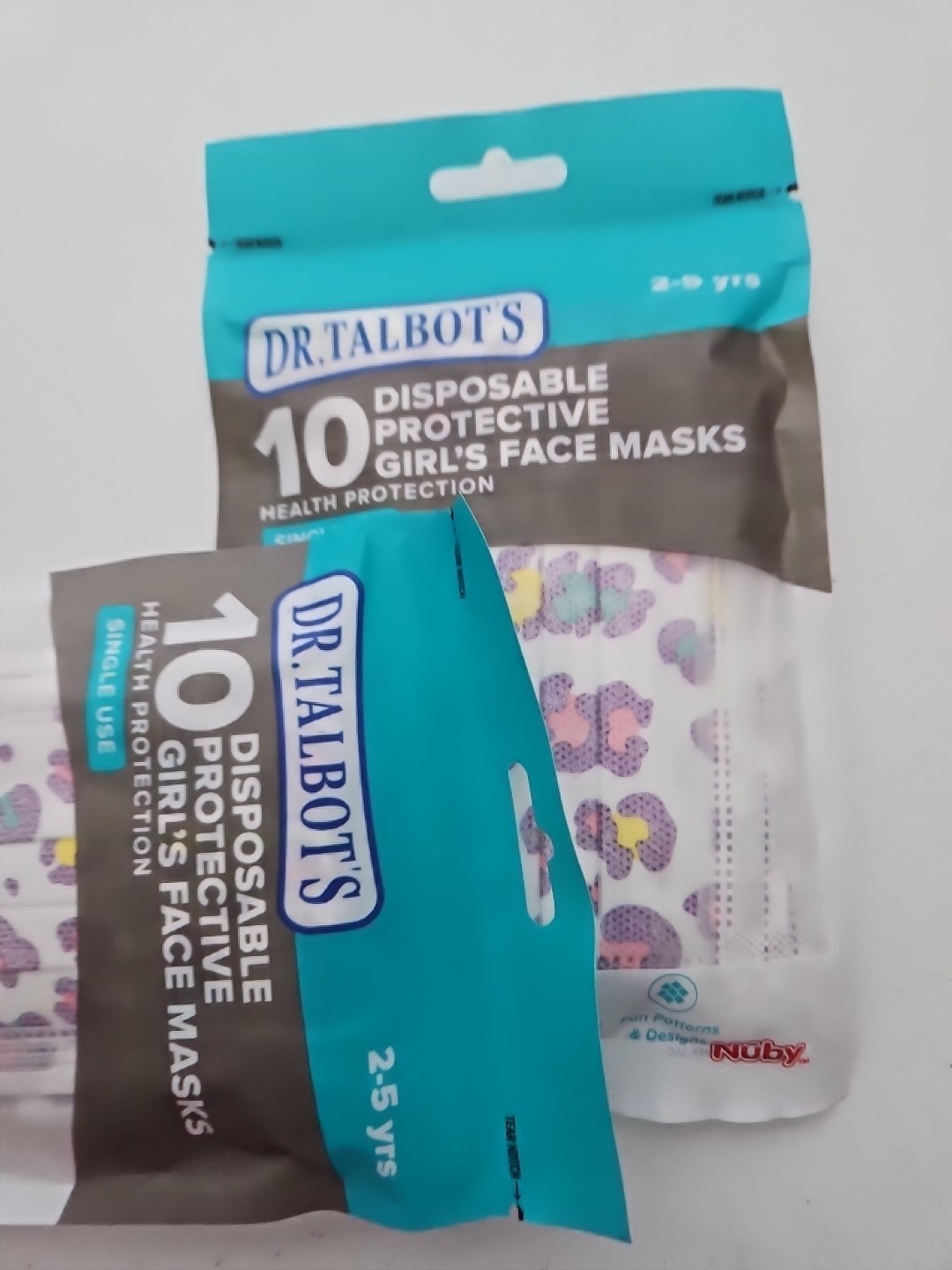 10 Dr Talbots disposable protective Girl’s face masks 2-5 years