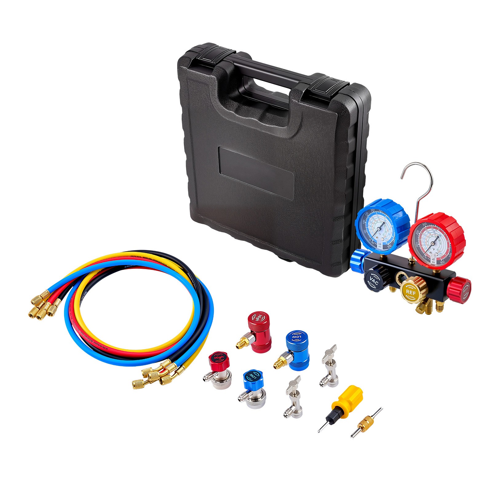 Uimoso 4-Way AC Manifold Gauge Set for R134a R404A R1234yf R22 Refrigerants