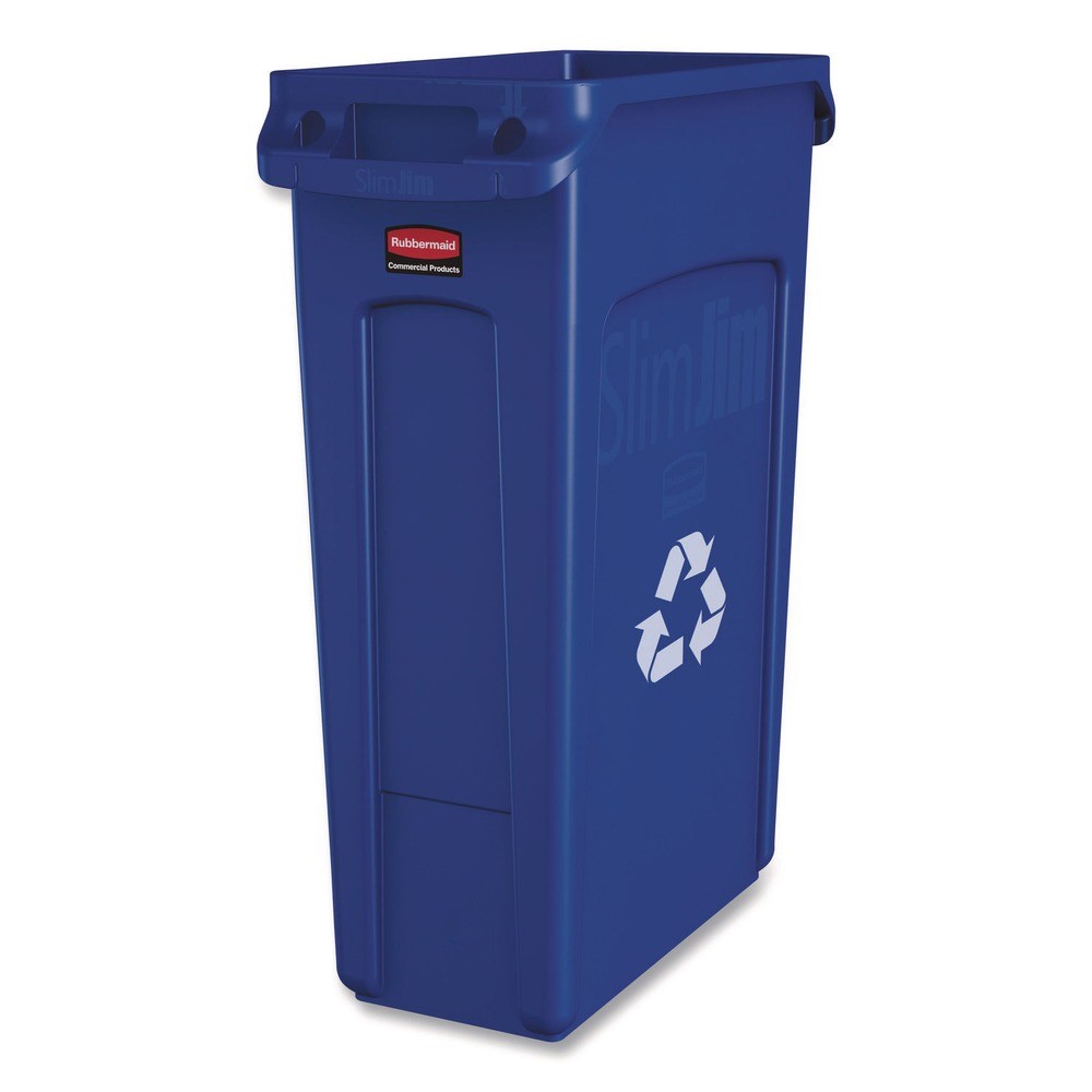 RCP 1788372 Slim Jim 12.1W x 21D x 2.75H Single Stream Recycling Top – Blue New