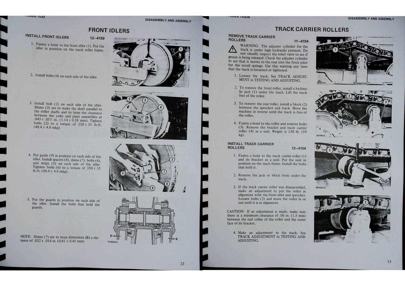 Caterpillar D8 D8H Crawler Service Repair Manual S/N Breaks Apply
