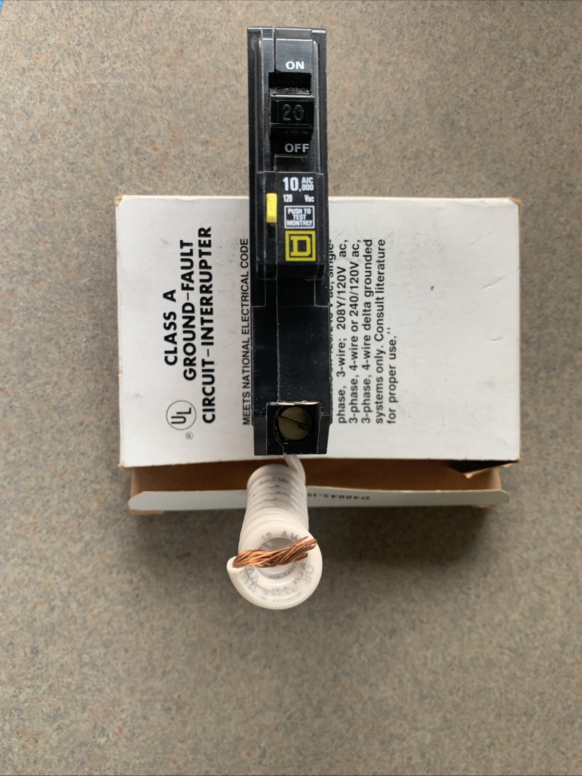 Square D QO120GFI 20A 1 Pole GFCI Breaker Qwik-Gard 120V NOS USA