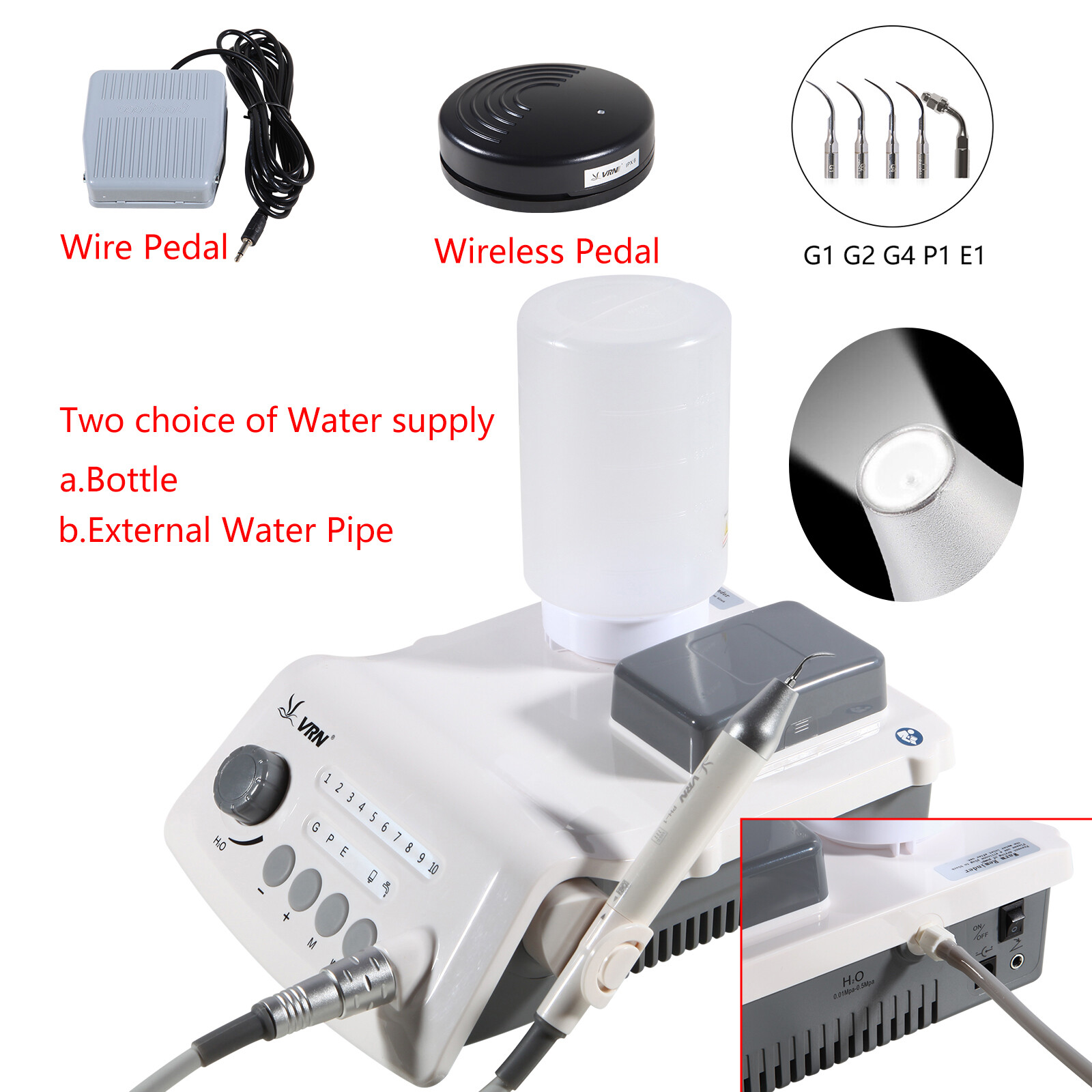 VRN Dental Ultrasonic Scaler with LED handpiece / Air Scaler 2Hole / 4Hole