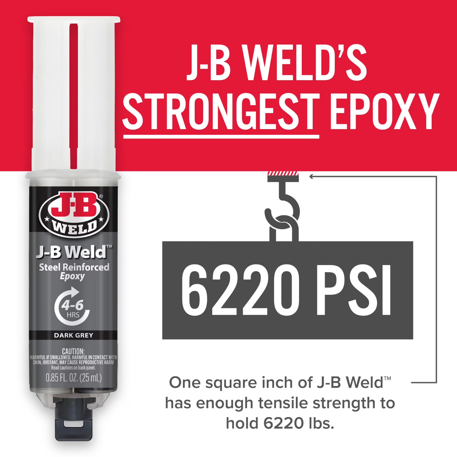 J-B Weld Original Steel Reinforced Epoxy Syringe, High Strength, 2 Pack, Dark