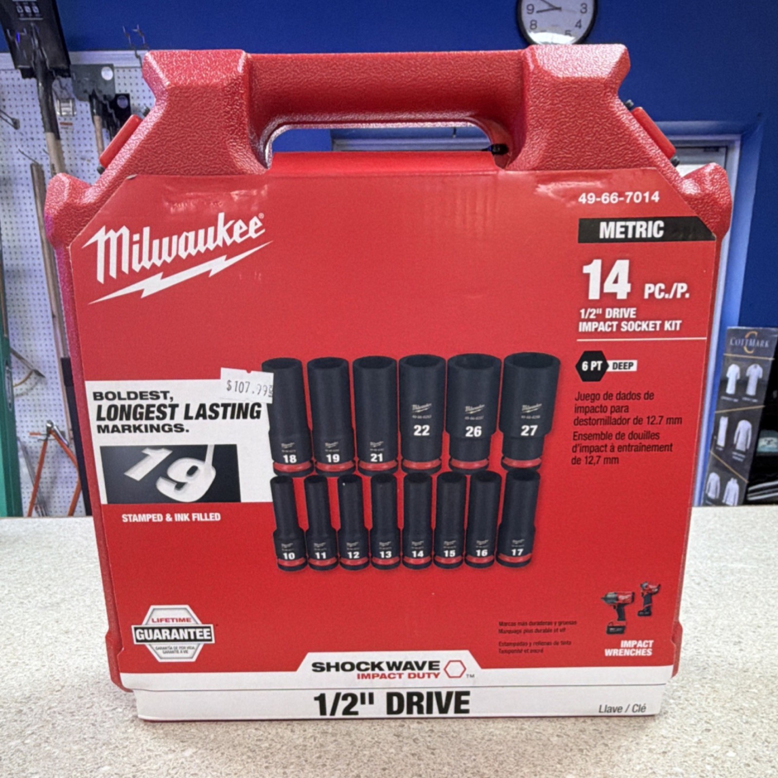 Milwaukee 49-66-7014 Shockwave Impact 1/2″ Drive Metric Socket Set 14pc