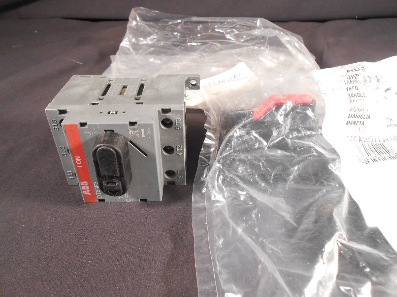 NEW ABB OT63F3 SWITCH DISCONNECT W/ OHBS2AJ1 handle. Made in Finland