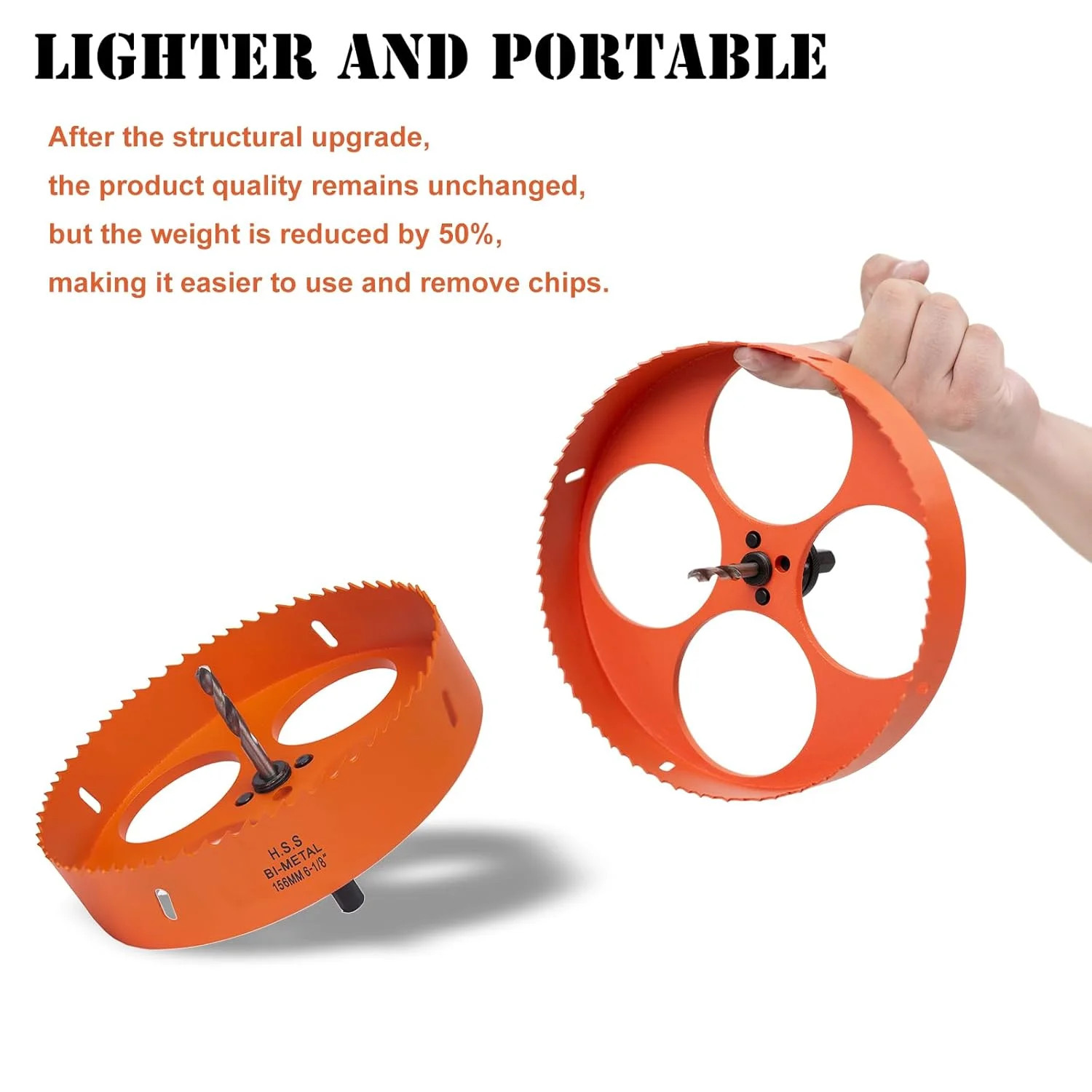 6-1/8 Inch Hole Saw with Arbor for Metal Wood Plastic, 6.1 in Bi-Metal Hole Cutt