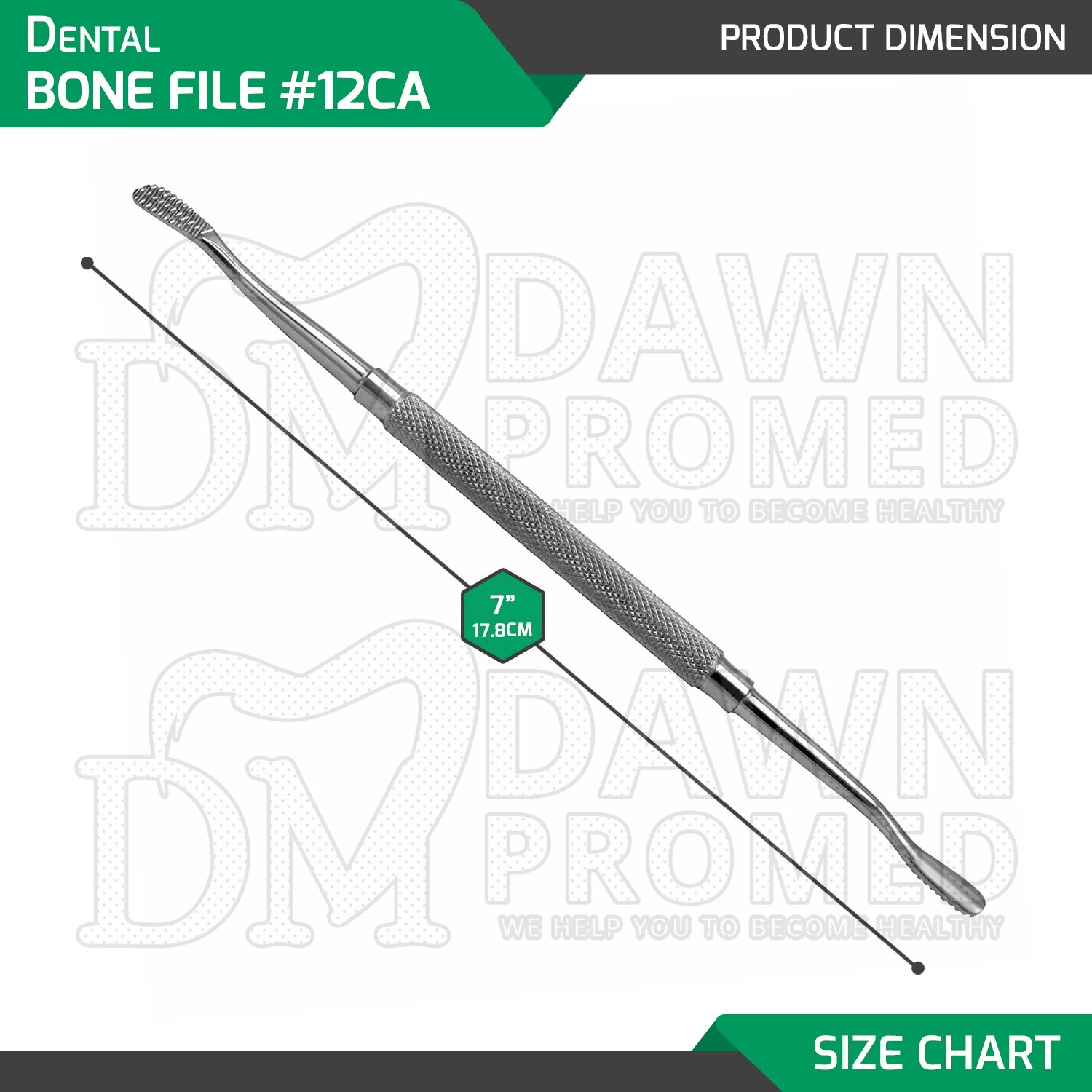 Dental Bone File #12CA Double Ended 7″ Surgical Dentist Instruments German Grade
