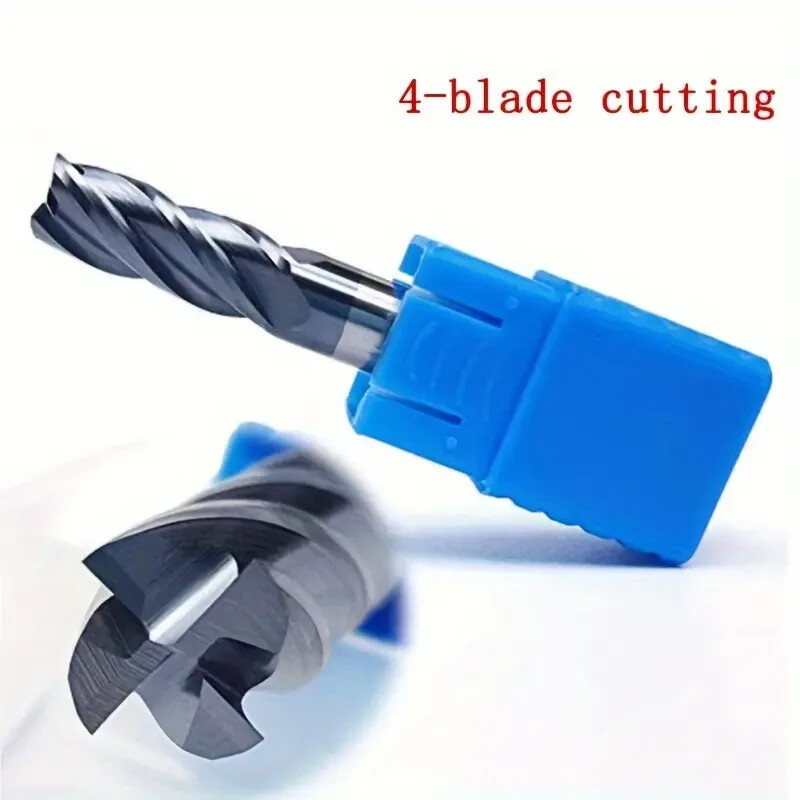 5PCS 1/4″ 4 FLUTE LONG CARBIDE END MILL – TiALN COATED