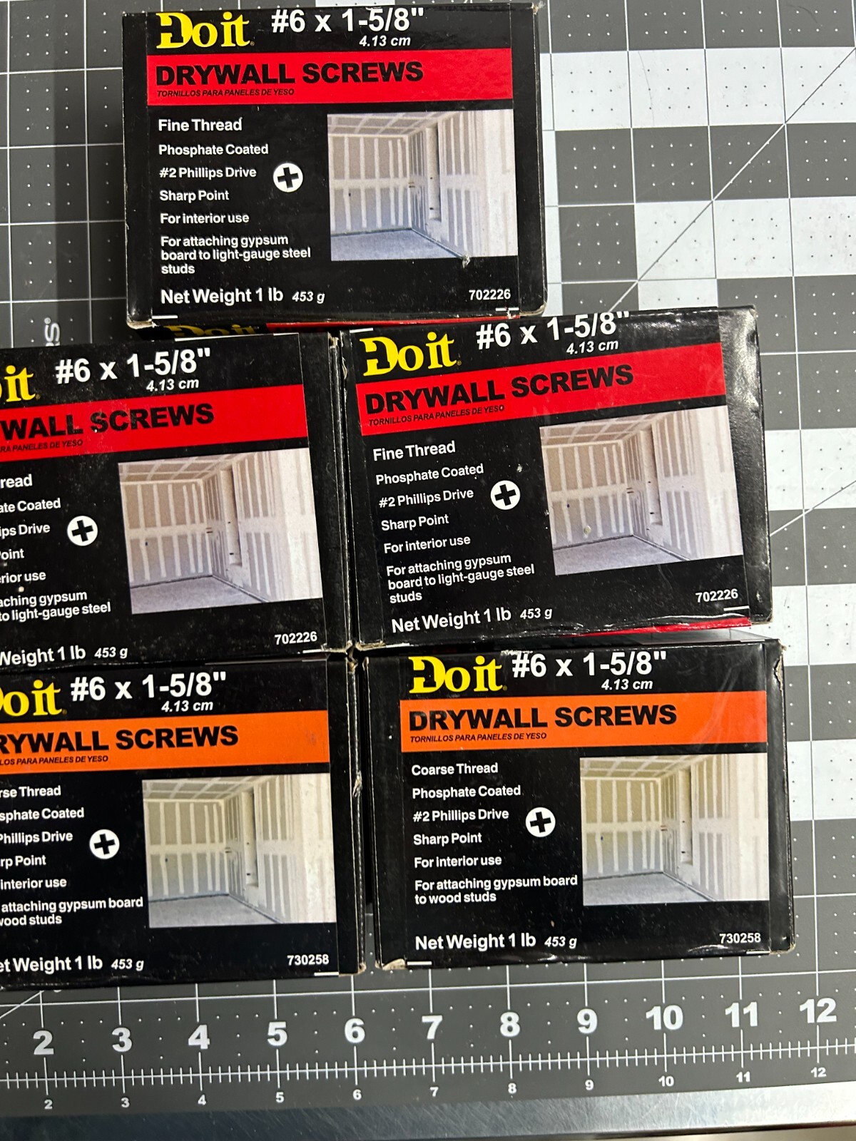 NOS 5-pounds LB Do It Best #6 x 1-5/8″ Fine Thread Phillips Head Drywall Screws
