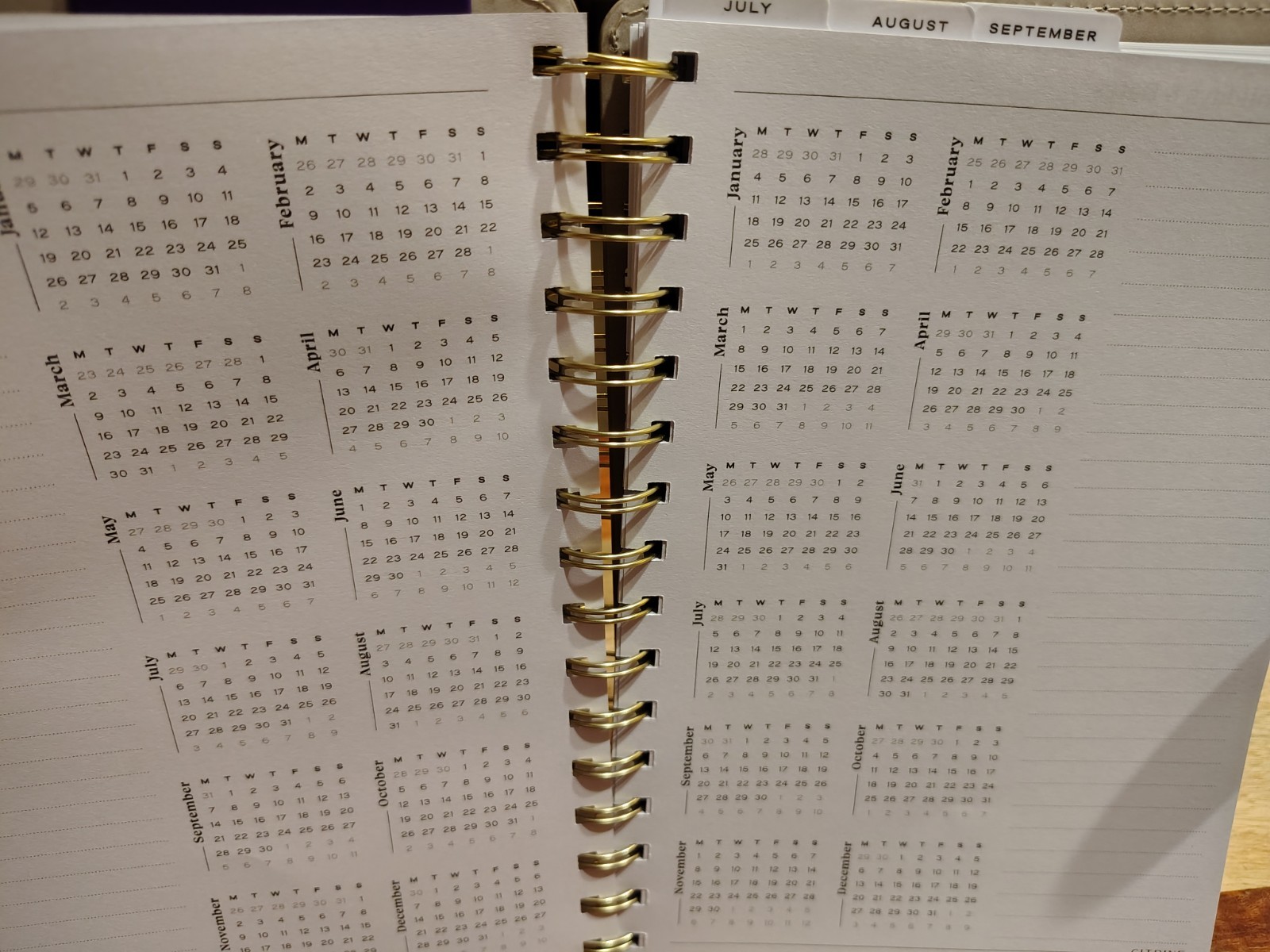 Citrine Planner academic year 26-27 Weekly/Monthly Spiral Faux Leather Planner