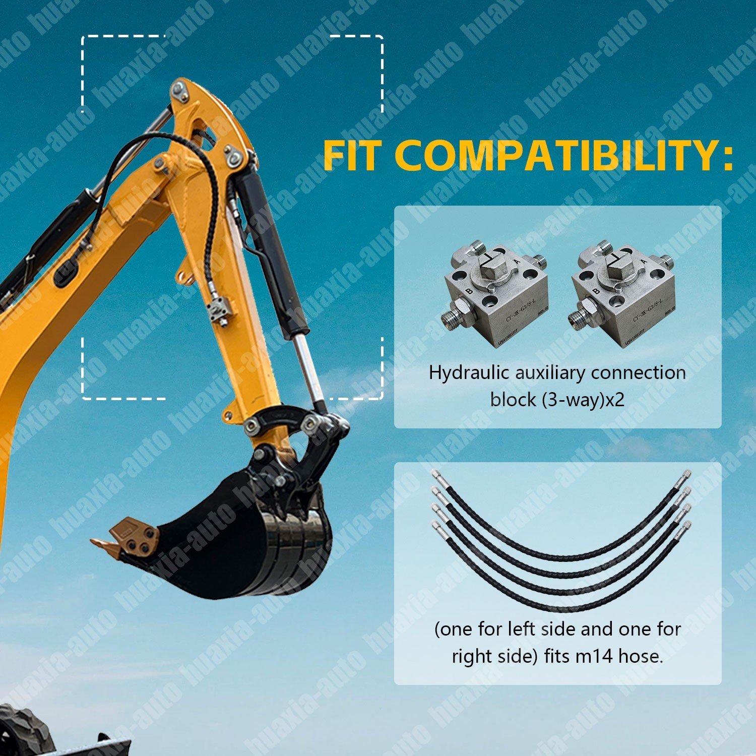 2 Three Way Diverter Valves Excavator for 1-2 ton Chinese Mini Excavator