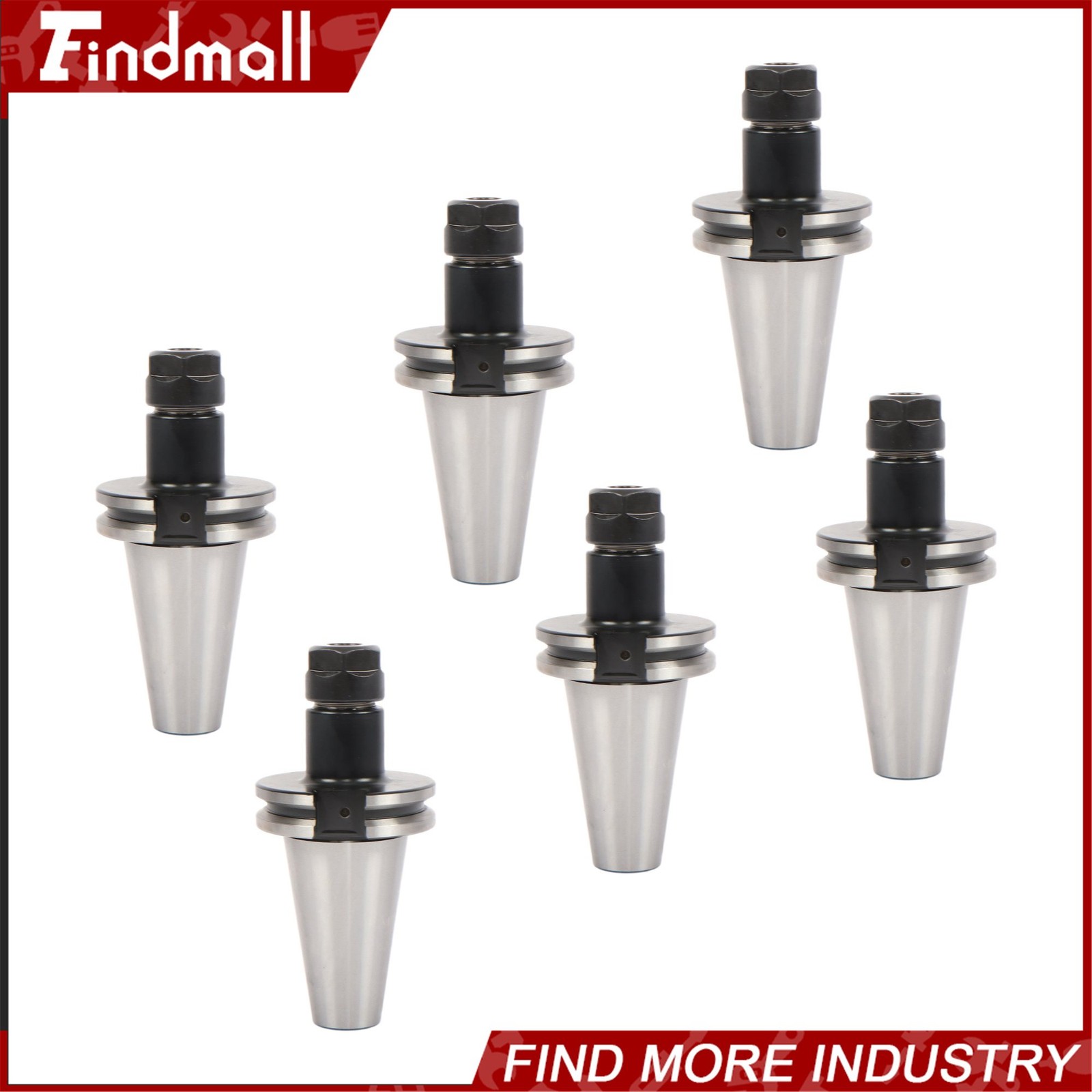 Findmall 6 Pcs CAT40 ER16 Collet Chuck Set 2.76″ G2.5 25000 RPM