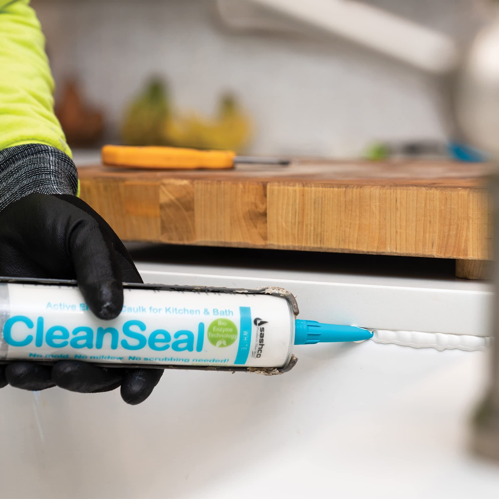 CleanSeal 10.5 oz Waterproof Caulk for Kitchen Bathroom Anti-Mold Super Elastic