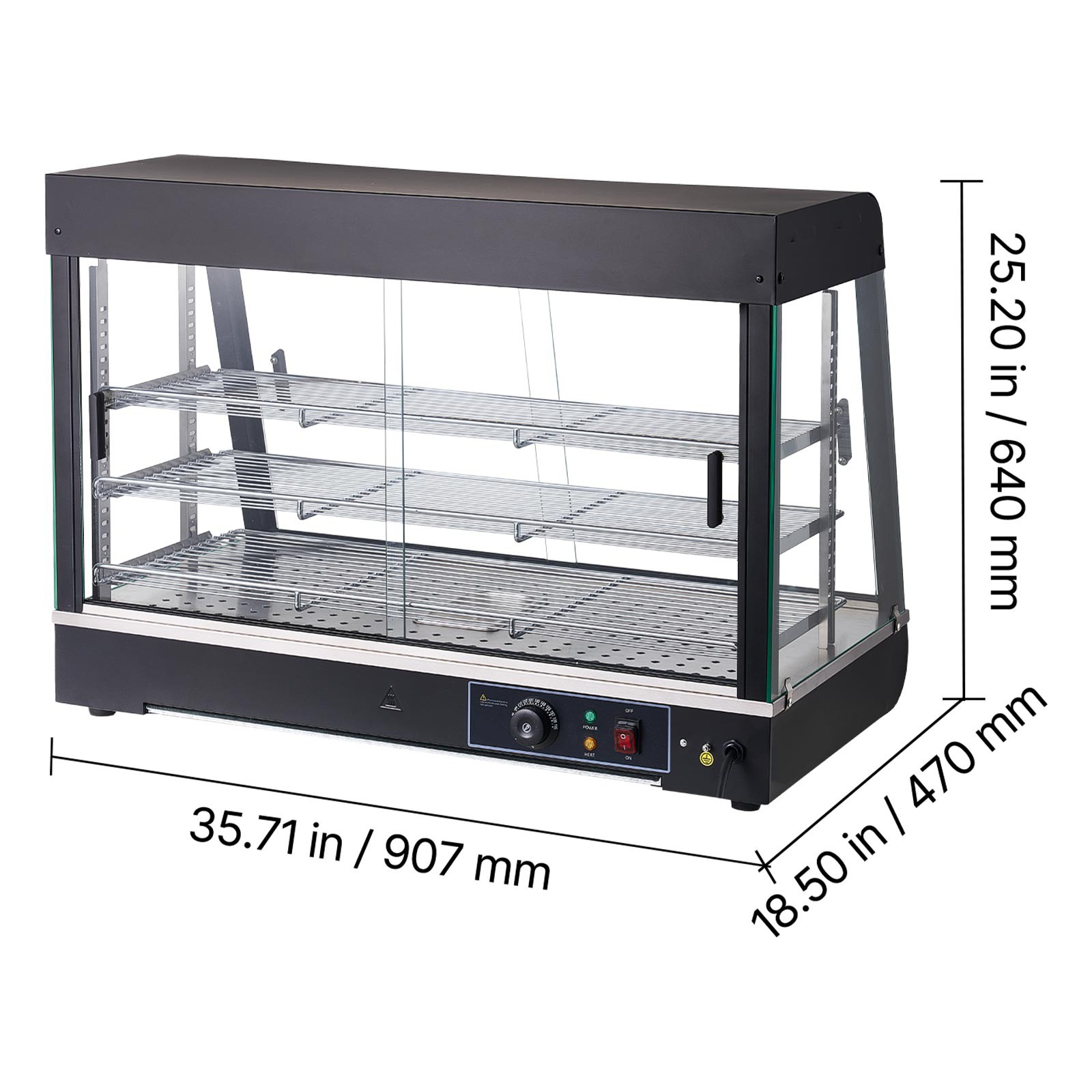 Uimoso 3-Tier 36″ Commercial Food Warmer Display Cabinet w/LED Light 137Qt/130L