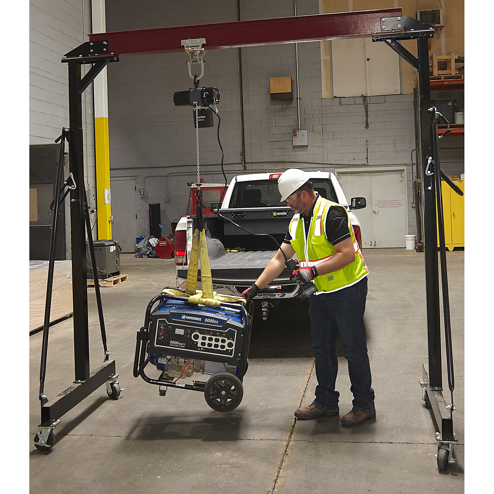 Klutch Chain Hoist Kit, KLiQ 20V, Battery-Powered, 500-Lb. Capacity, 9.85ft.