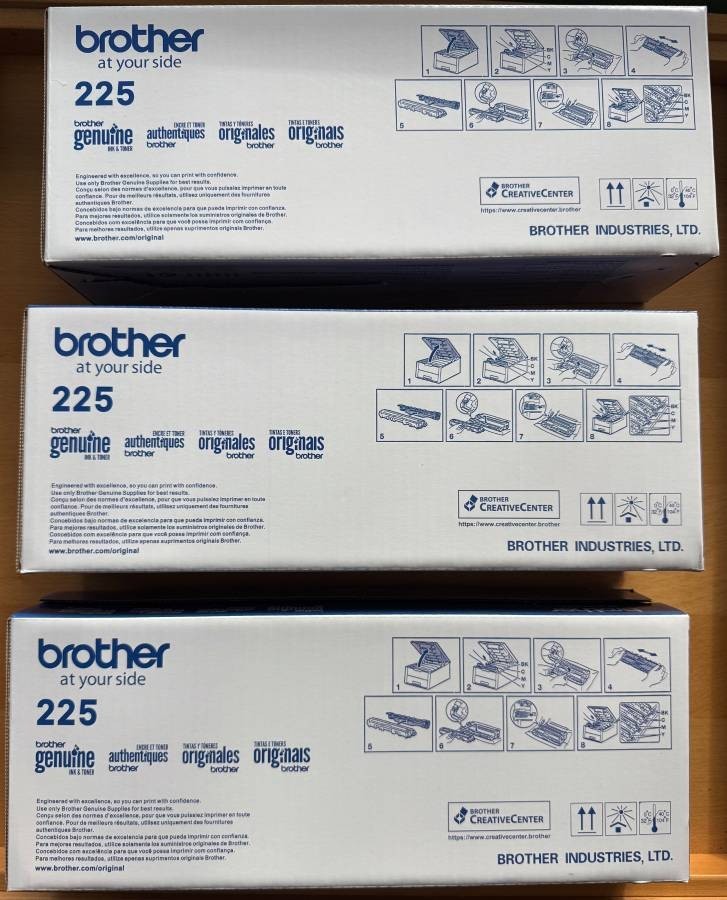 Brother TN225C TN225M TN225Y Toner Set High Yield CMY Factory Sealed
