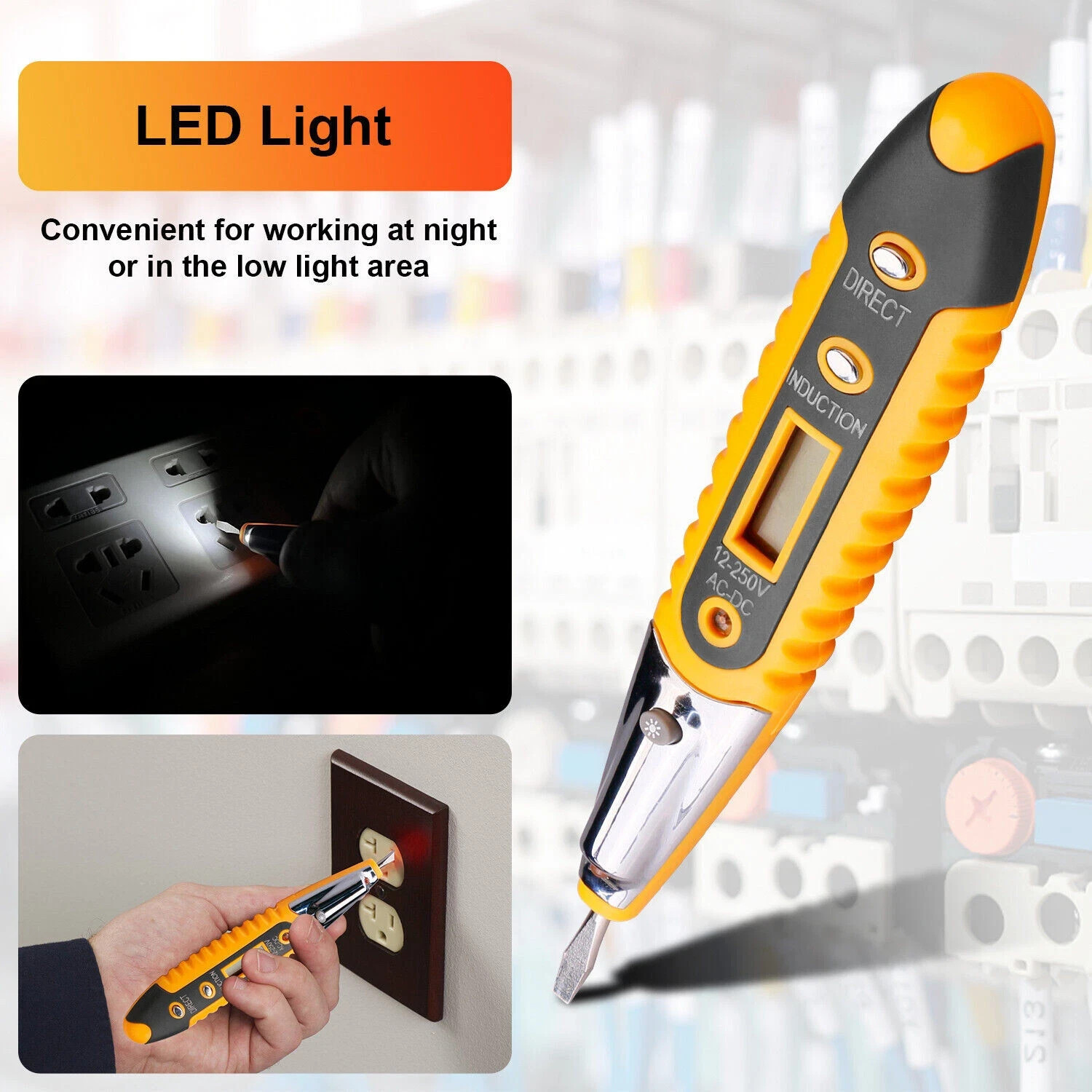 Voltage Electric Tester Volt Detector Test Pen AC DC Non-Contact Sensor V12-1000