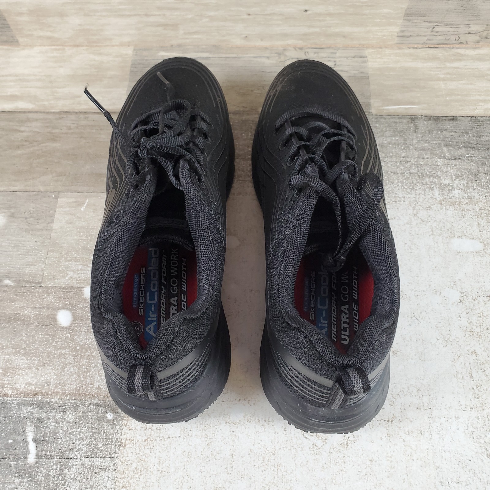 Skechers Max Cushioning Elite Women Work Shoes Sz 10 Black Lace-Up Sneakers
