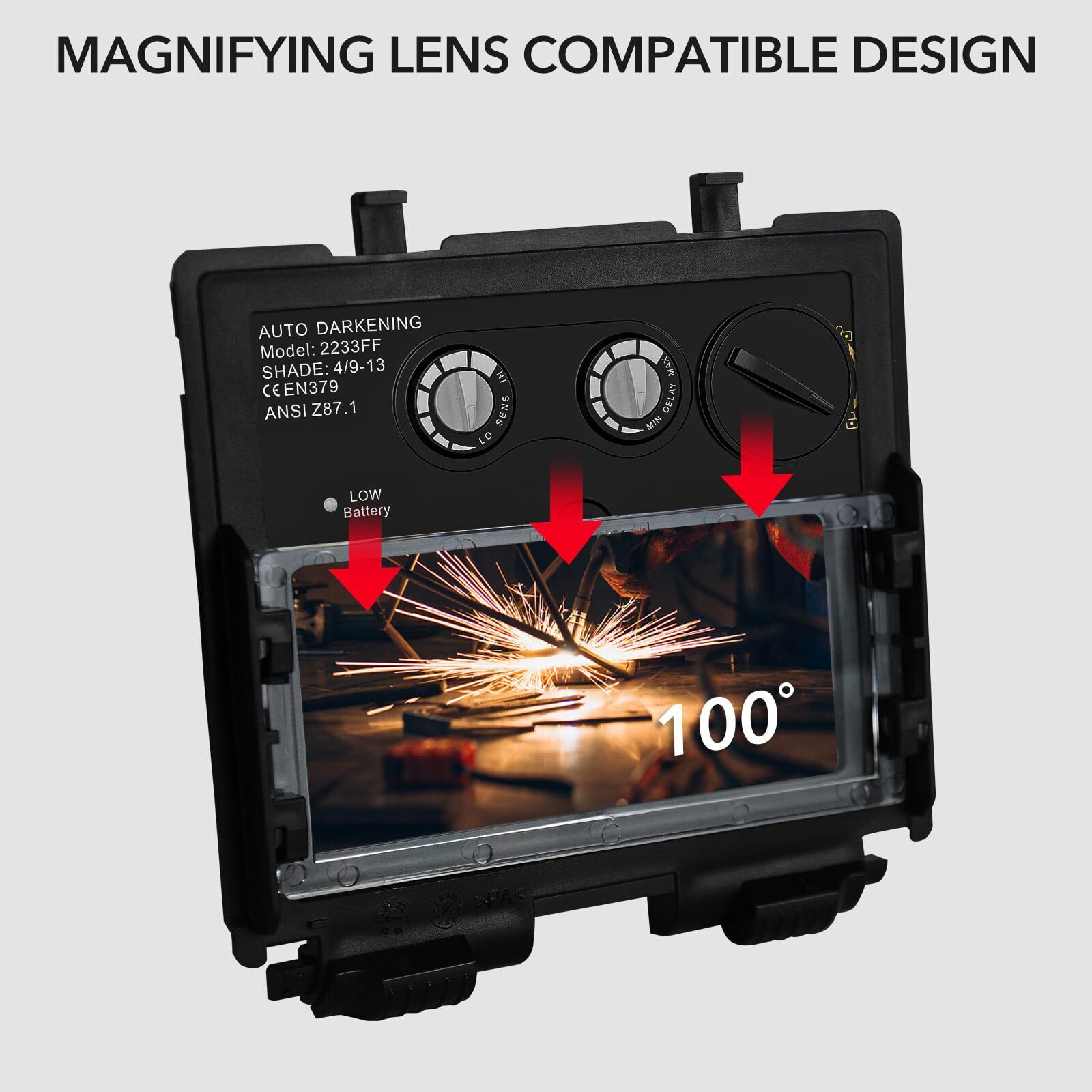 TRQWH Universal Fit Welder Magnifying Lens, 1.0 Diopter Cheater Lens (2-Pack)