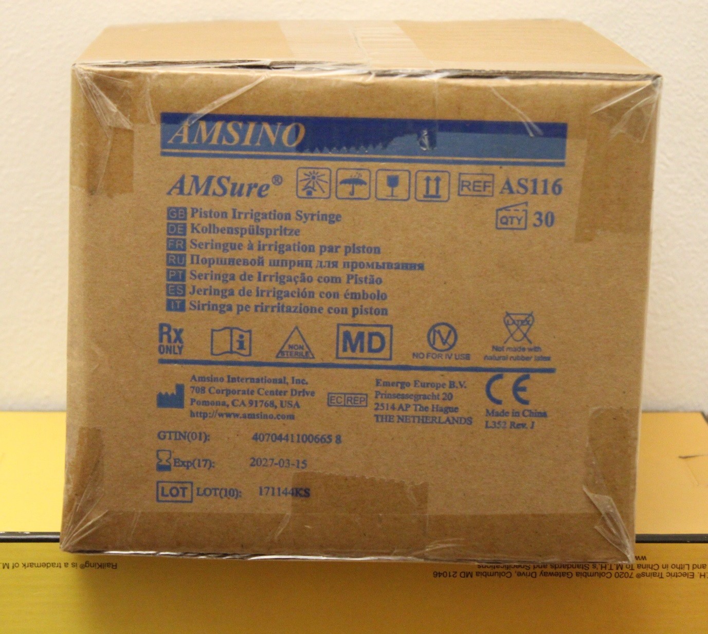 Amsino AMSure AS116 Piston Irrigation Syringe – 30 Count