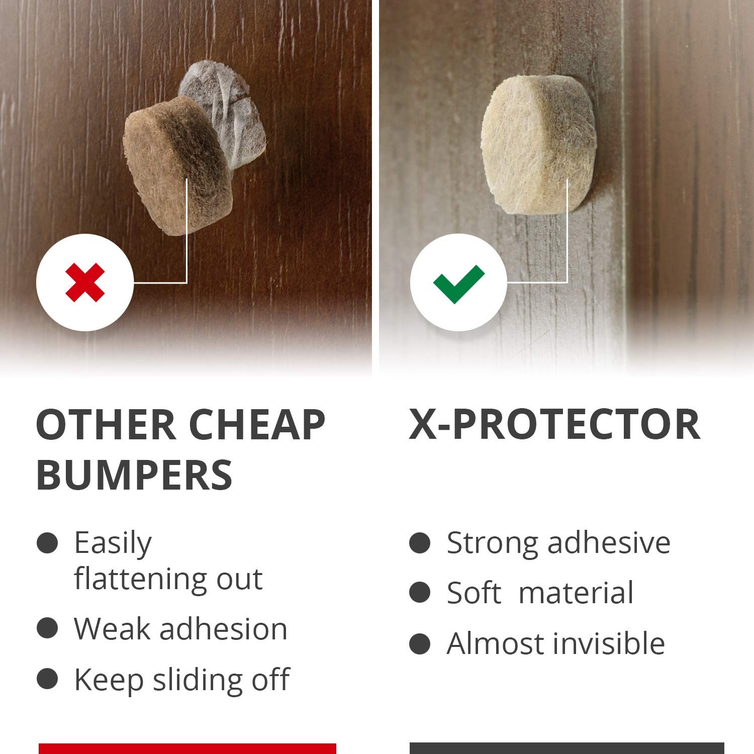 Cabinet Door X-Protector 100 Pcs Felt Pads 3/8 Beige Felt Thick Felt Pads To