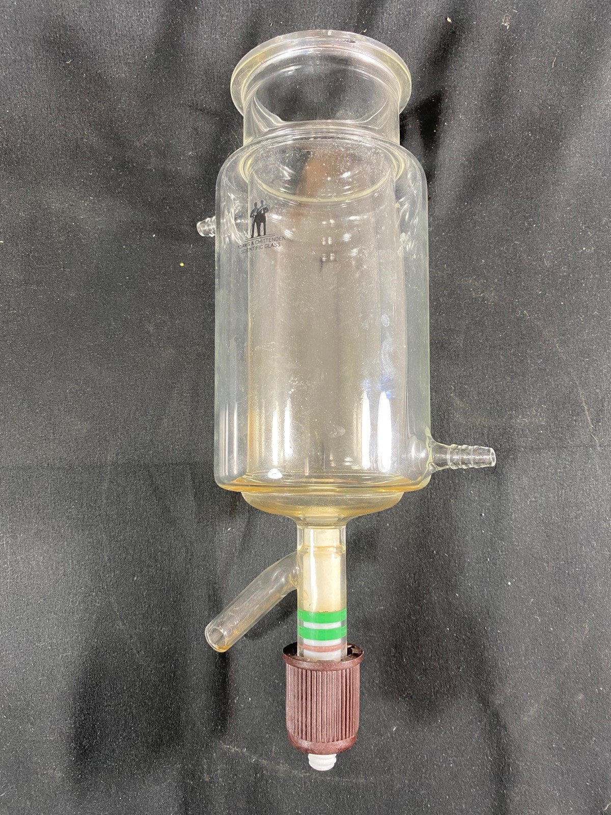 A&C 500mL Reaction Vessel Jacketed Hose Barb Connectors 65mm I.D. Flat Flange