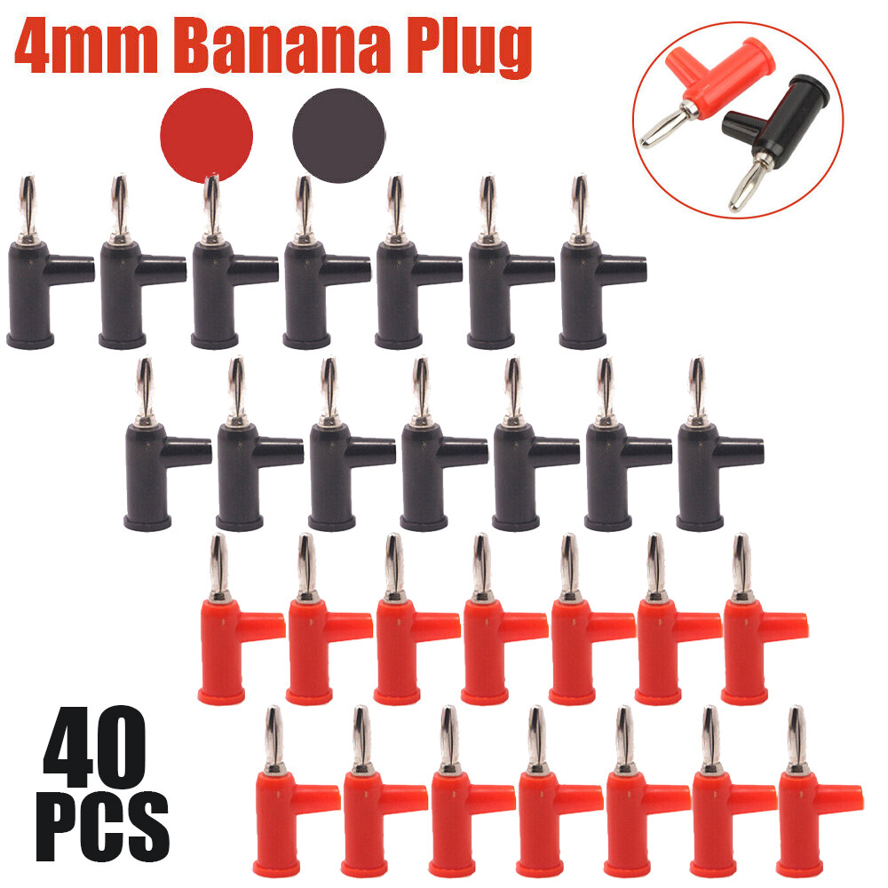 40Pcs 4mm Banana Plug Stackable Solderless Banana Plug Connector For Securi FOD