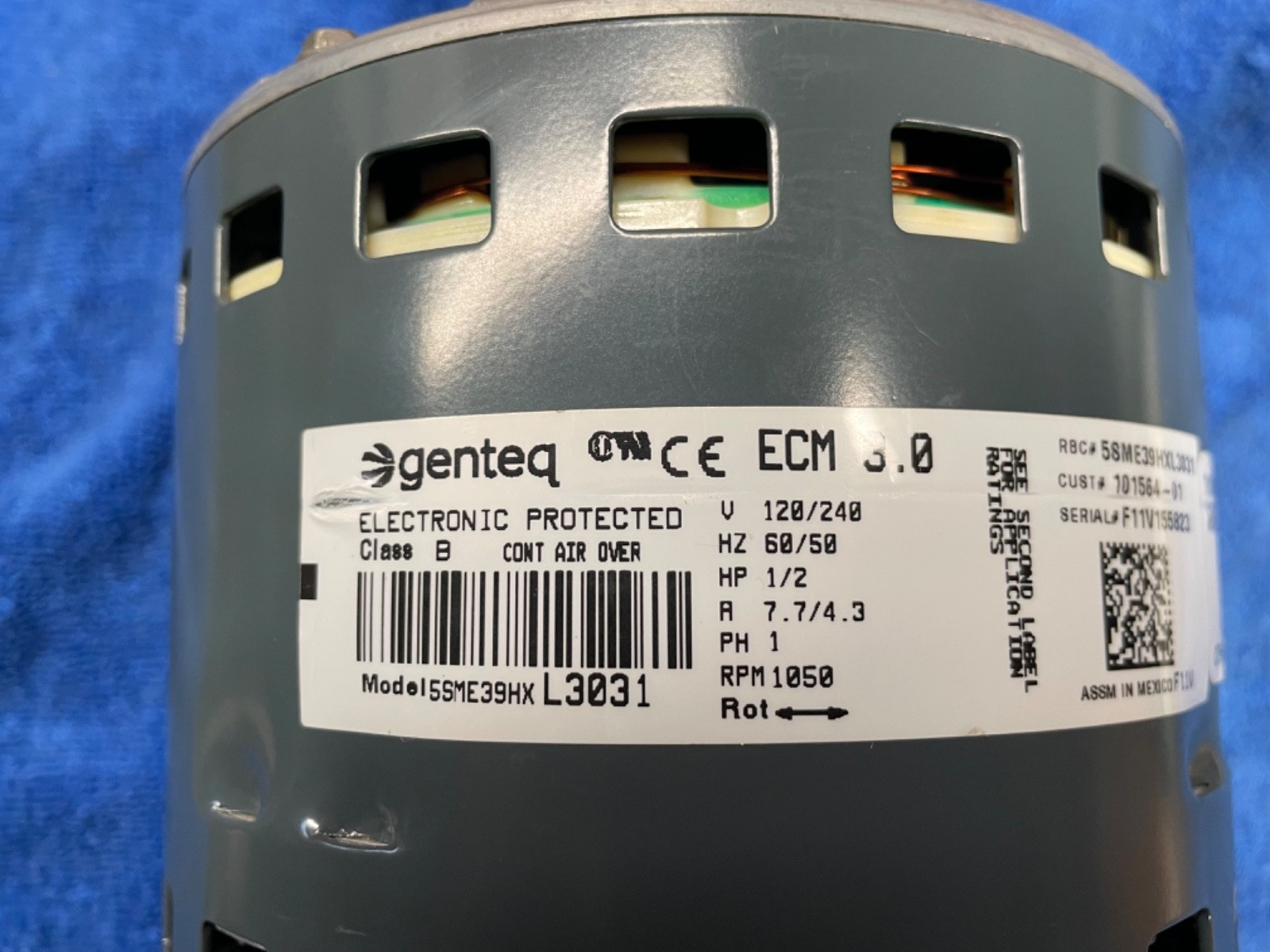 Lennox 101564-01 33W12 ECM 1/2HP OEM Blower Motor Genteq 5SME39HXL3031