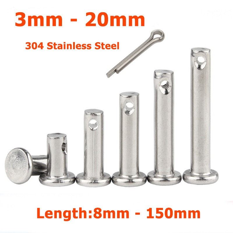 3mm 4mm 5mm 6mm 8mm-20mm Clevis Pin 304 Stainless Steel A2 Hinge Pin Rigging Pin