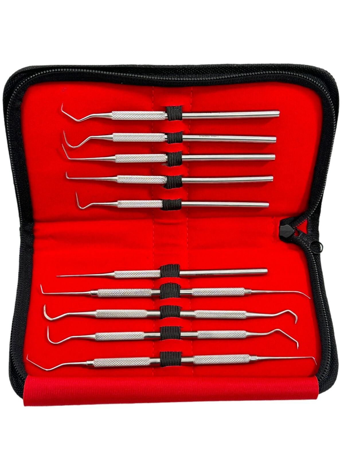 10 Piece Set – Precision Dental Probes Micro 5.5″ Single-Ended & 6″ Double-Ended