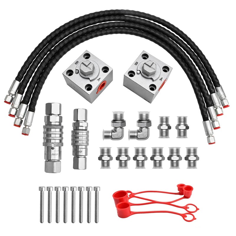 2 Three Way Diverter Valves for 1-2 ton Chinese Mini Excavator w/ Quick Connects