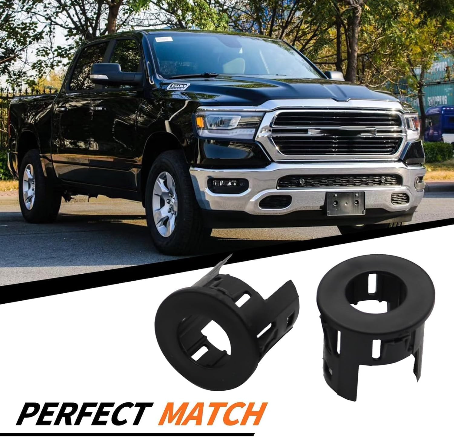 4X Parking Assist Sensor Mount Bracket Bezels Compatible with 2014-2018 Ram…