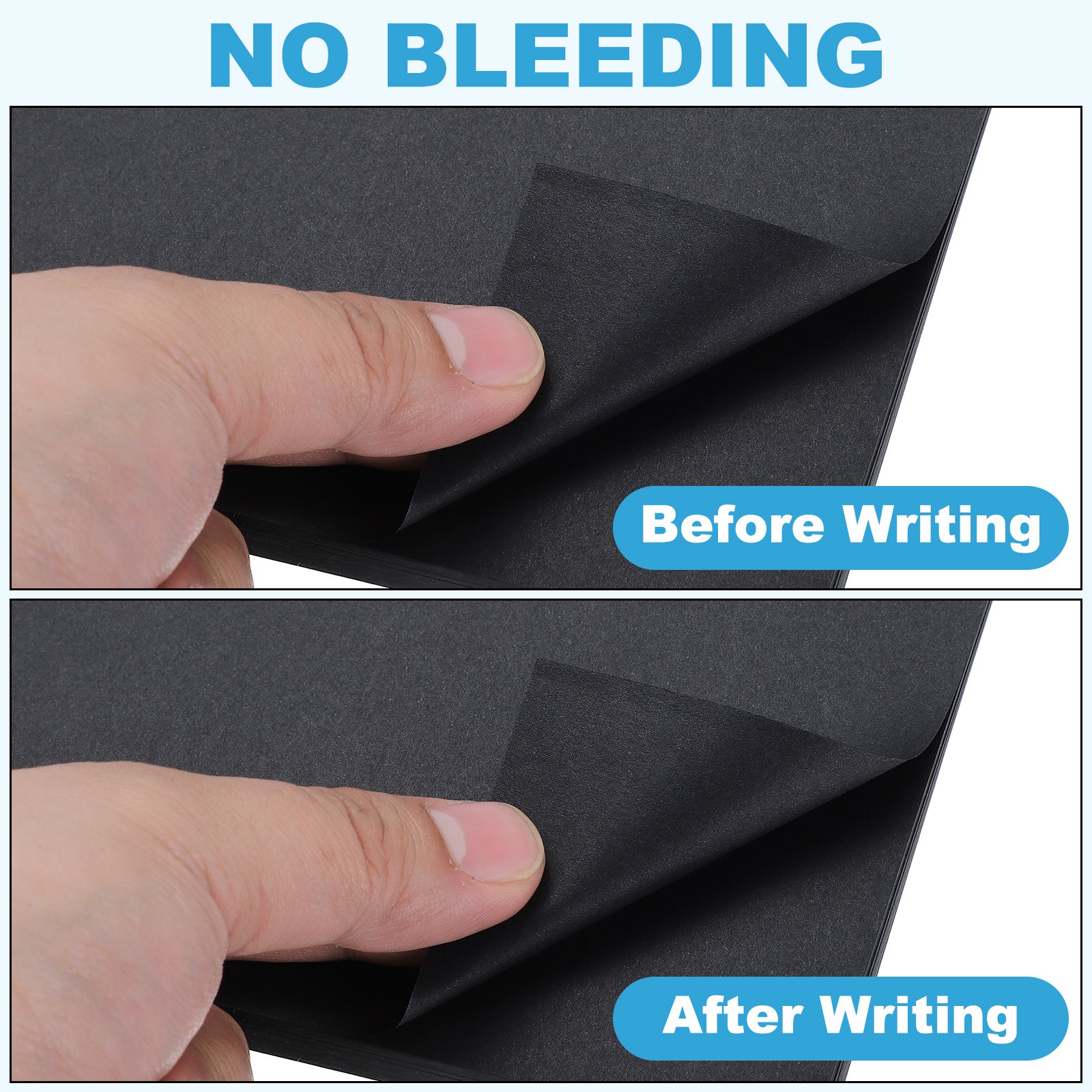 A5 Refill Paper, Unlined Blank Kraft Paper 6 Ring, 80 Sheets/160 Pages