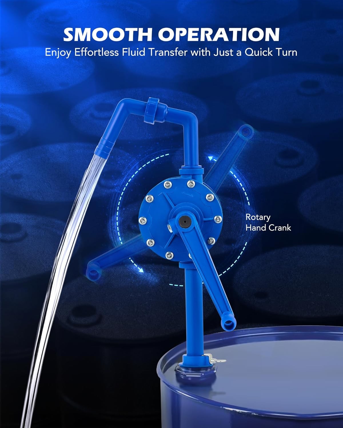 55 Gallon Drum Pump, Rotary Barrel Pump for Transfer of Chemicals, Acidic Soluti