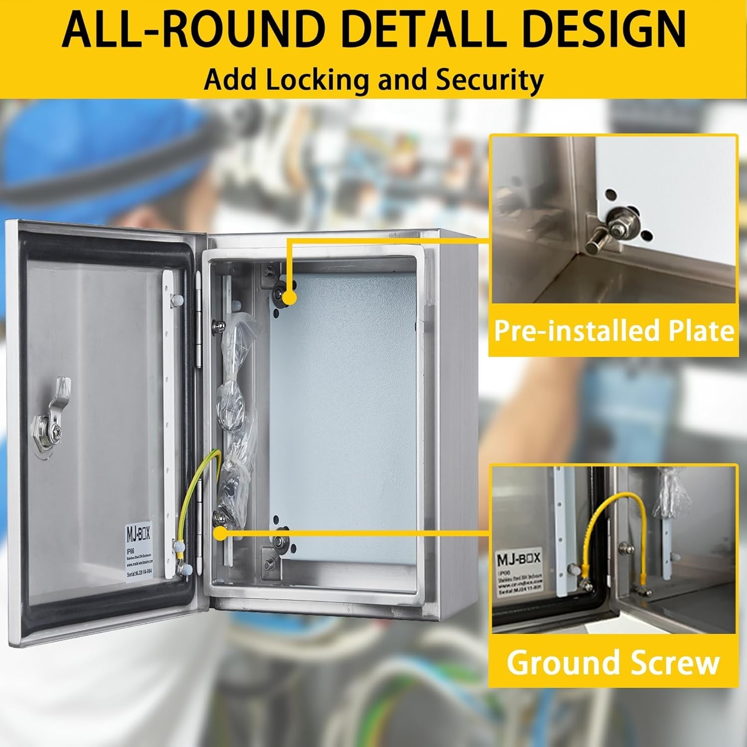 20×16×8″ 304SS Explosion Proof Box NEMA4X IP66 Indoor Outdoor Wall Mount