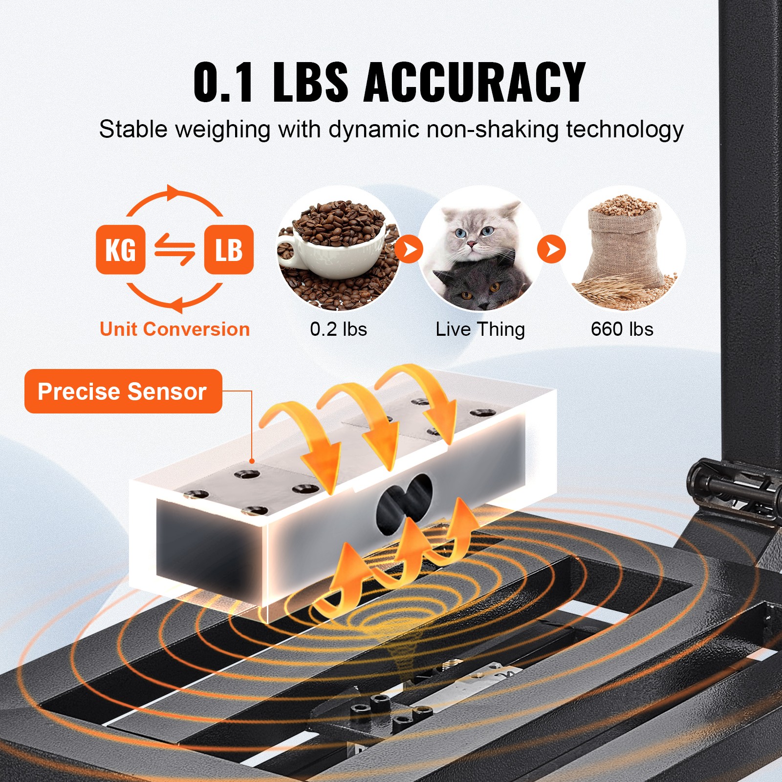 VEVOR 660 lbs / 0.1 Computing Digital Floor Platform Scale Shipping Postal Scale