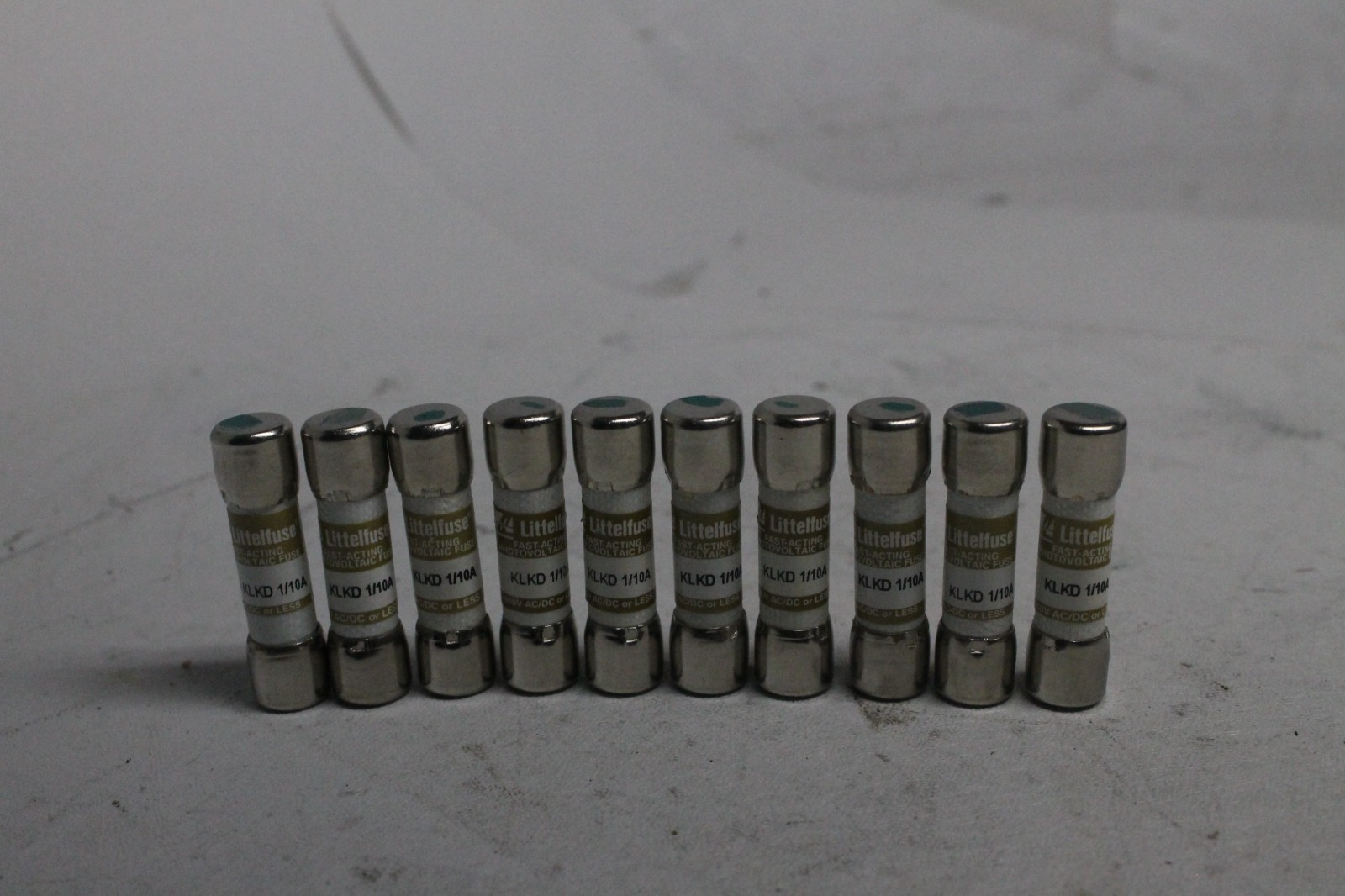 Lot of 10 Littelfuse KLKD-1/10 KLKD 1/10A 0.1A 600V Fast-Acting Fuse
