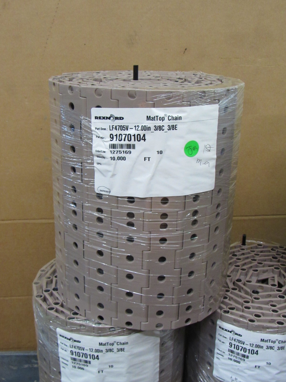 NEW REXNORD MAT TOP CHAIN LF4705V-12.00IN_3/8C_3/8E 91070104 12″W 10FT