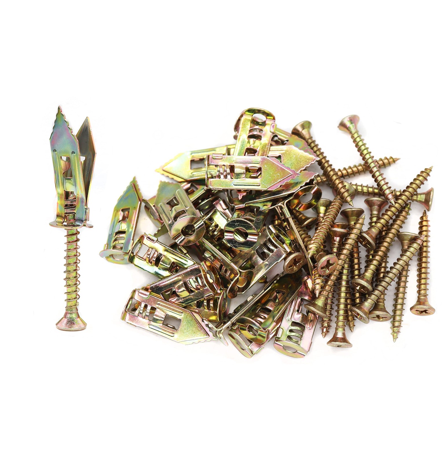 binifiMux Drywall Anchors with Self Drilling Screws Kit, 12x30mm Bronze