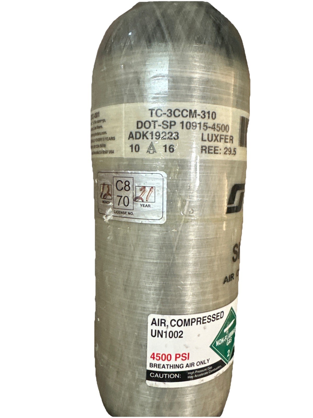 3M Scott Safety SCBA Bottle 4500 PSI SKA-PAK, For Parts, Expired