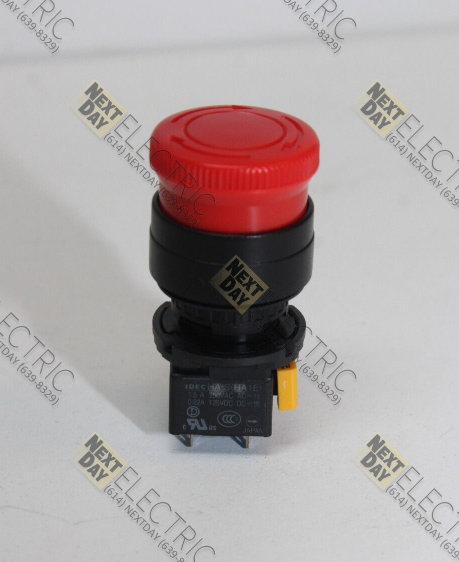 Idec, HA-S HA1E, A1E-V2S1R HA1E-V2S2R Emergency Stop Twist Button Push 16mm 5/8″